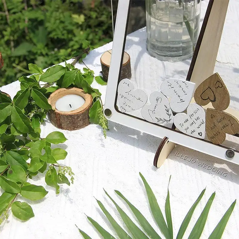 Wedding Guest Heart Drop Box Wedding Guest Book Frame Book Frame Heart Drop Box Top