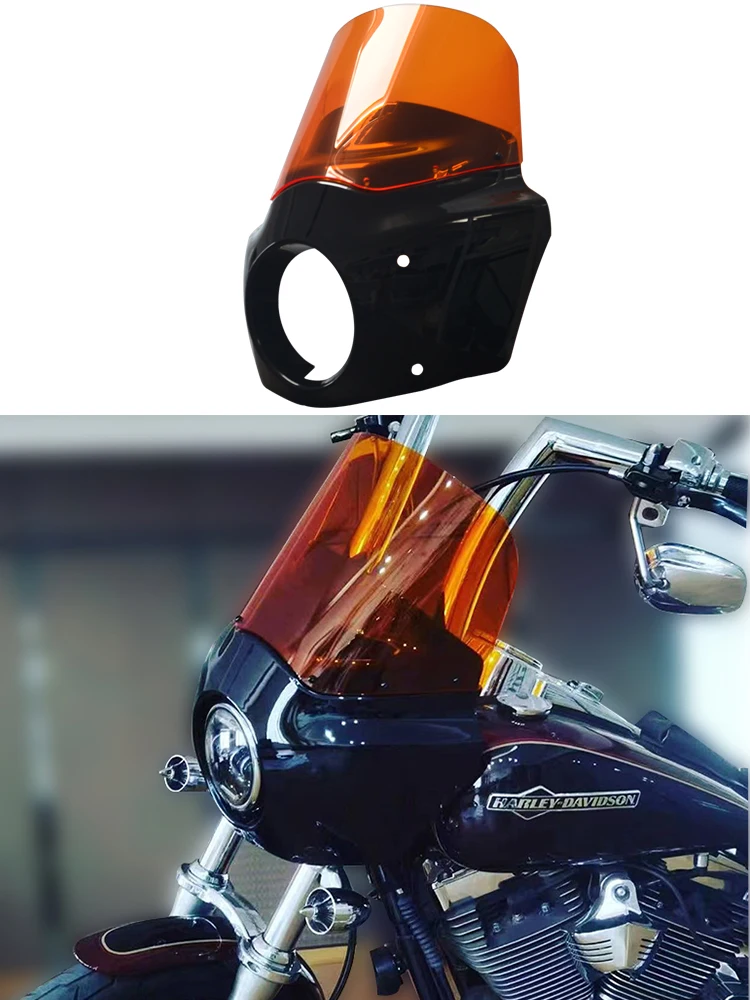 Motorcycle DS RW 11'' Headlight Fairing 39mm Clamps for Harley Sportster 883 2011-