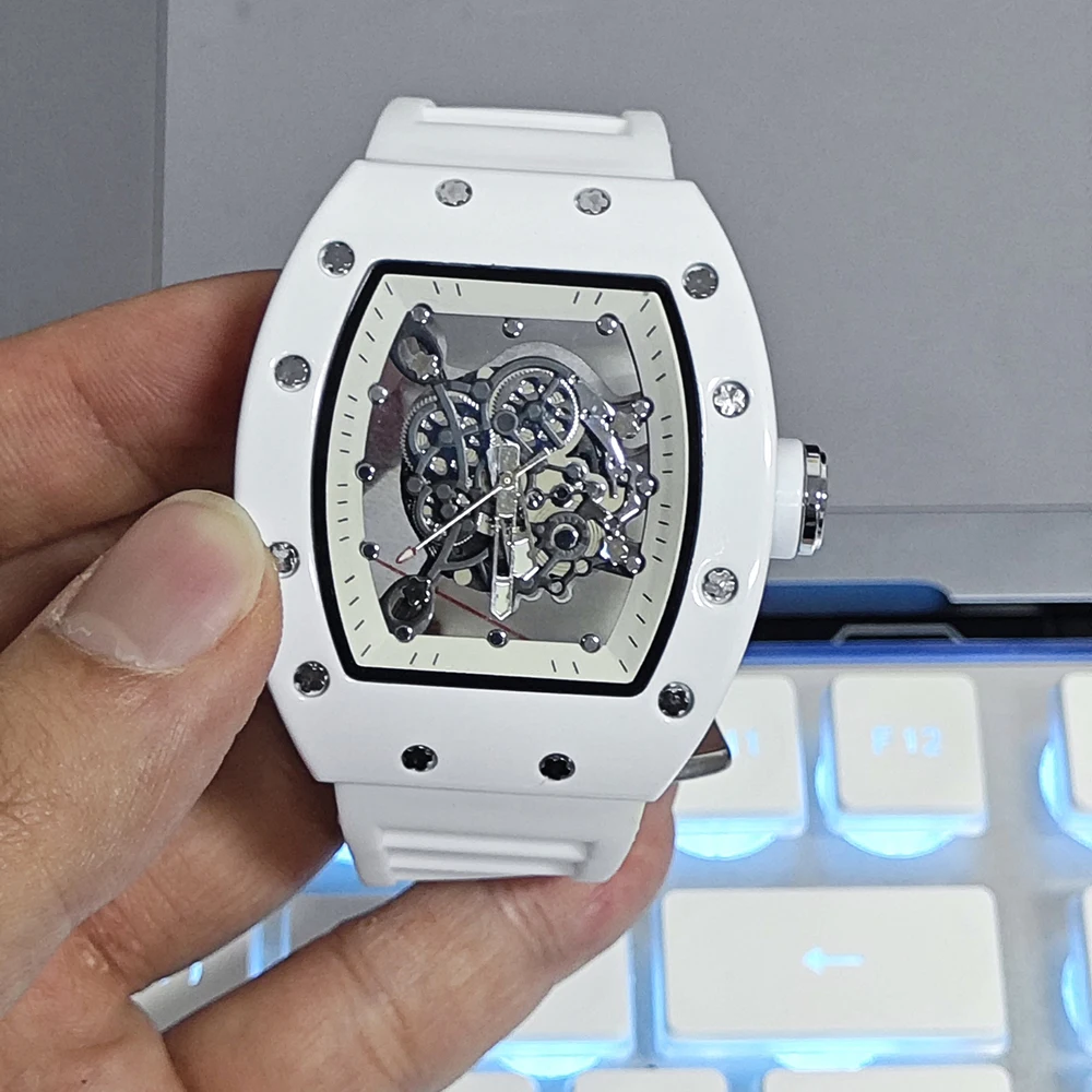 Luxury Quartz Men’s Mechanical Wristwatch 2025 New Fashion Trend Automatic Waterproof Male Watch Transparent Watches