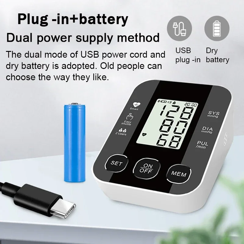 Automatic Sphygmomanometer USB Wrist Blood Pressure Monitor Voice Tonometer Meter Digital Portable Health Care Hematomanome 5