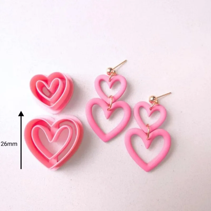 Polymer Clay Cutters Valentine's Day Dainty Cutout Heart Lock & Key Coquette Clay Earring Making Tools