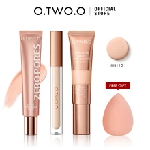 O.TWO.O 메이크업 세트, 파운데이션 크림, SPF 30 PA +, 방수 브라이트닝 컨실러, 페이스 프라이머 메이크업 베이스 화장품, 4 개