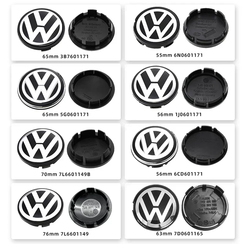 폭스바겐 VW 4개 56/65/66mm 자동차 휠 센터 허브 캡 커버 교체 액세서리 (폭스바겐 VW R GTI 골프 5 7 캐디 용)