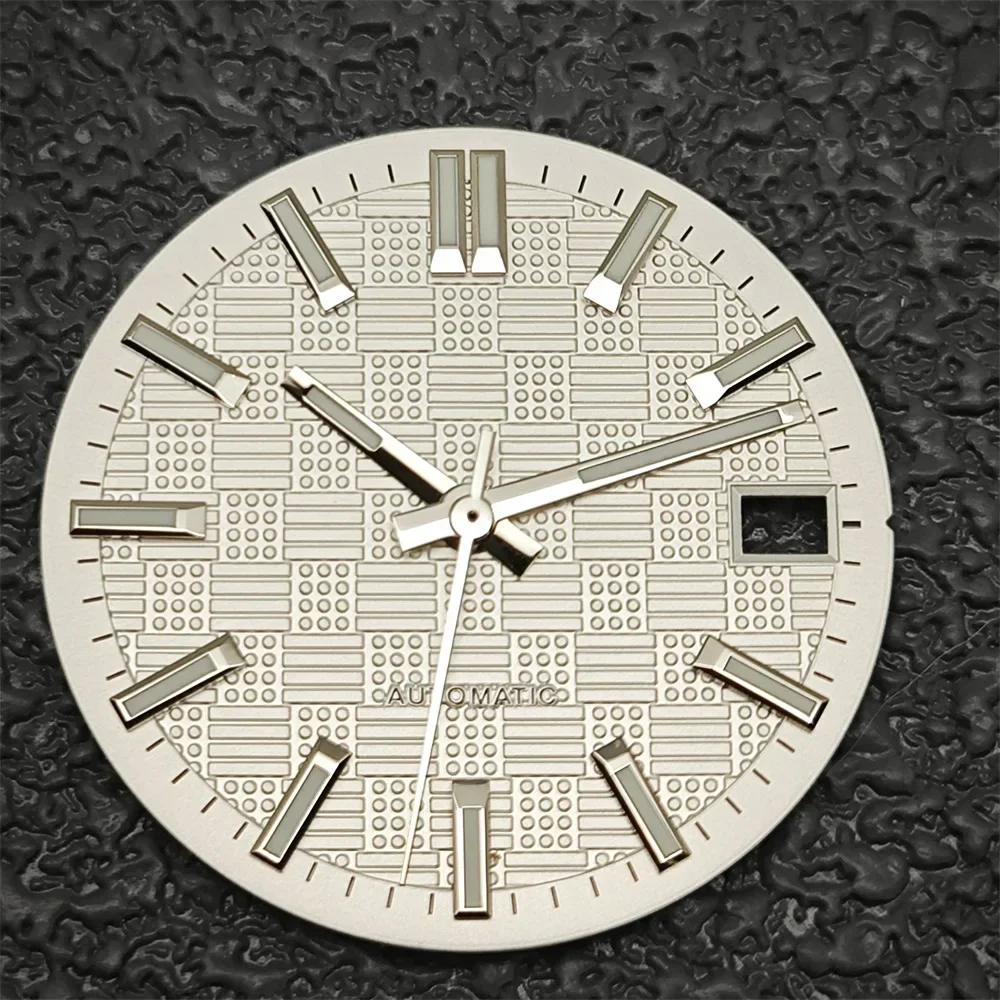 Green Luminous Particle Surface Watch Dial with Date Hands - 28.5mm Watch Accessory