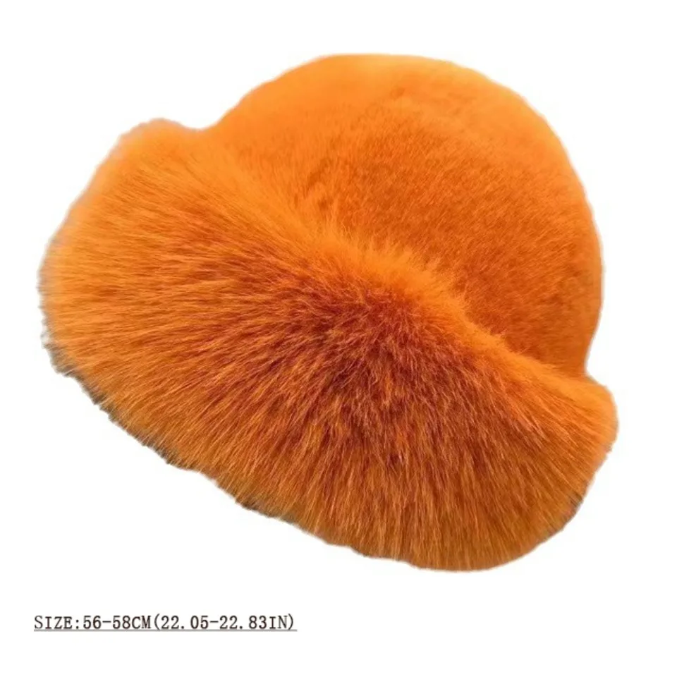 Zylioo XXL Fuzzy Bucket Hat,Oversized Teddy Style Winter Hat