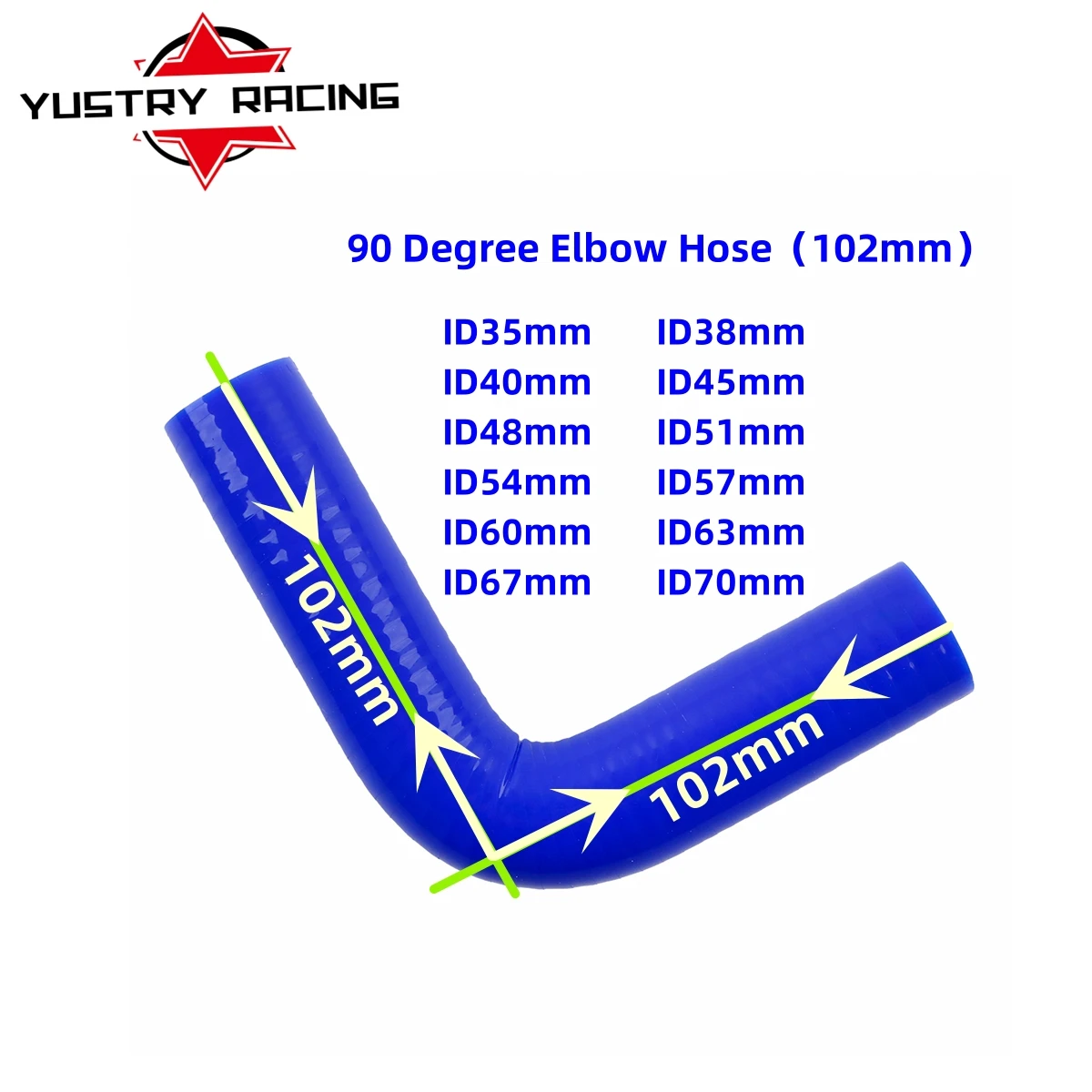 

Blue4-PLY Length:102mm 90 DEGREE ELBOW TURBO/INTERCOOLER/INTAKE SILICONE COUPLER HOSE ID(mm):35 38 40 45 48 51 54 57 60 63 67 70