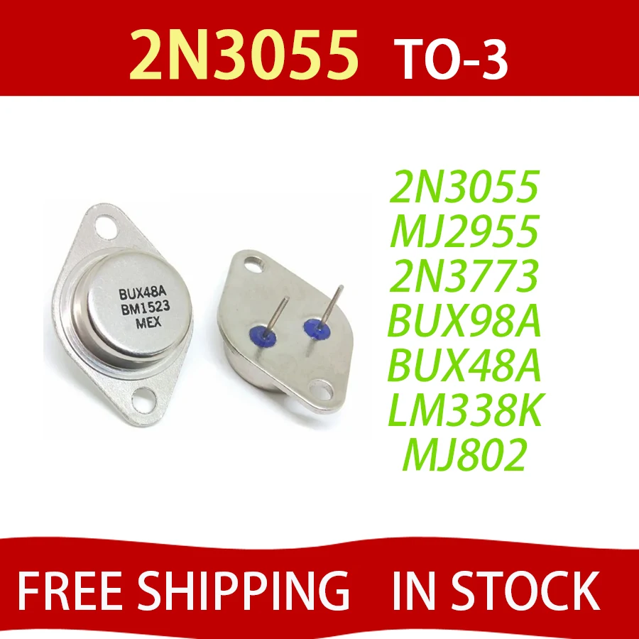 5 Pz 2 N3055 To-3 15A 60V Transistor Mj2955 2 N3773 Bux98A Bux98 Bux48A Bux48 Lm338K Lm338 Spedizione Gratuita