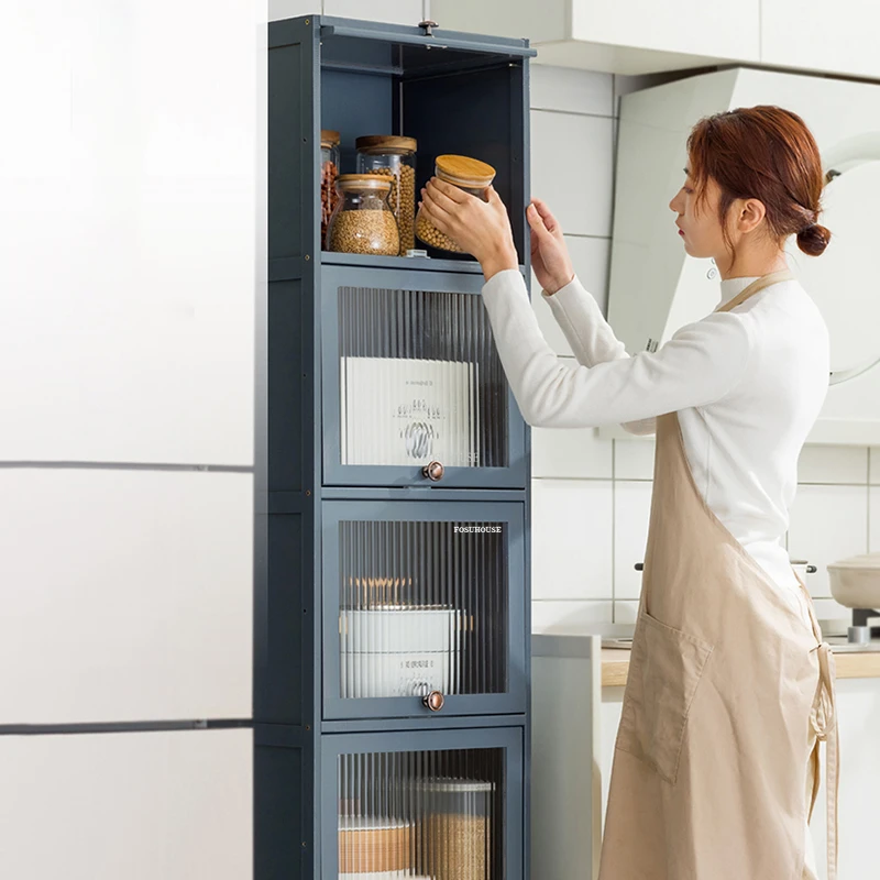 Modern Acrylic Kitchen Cabinets Home Crevice Locker Kitchen Furniture Minimalist Multi-layer Living Room Wine Storage Cabinet