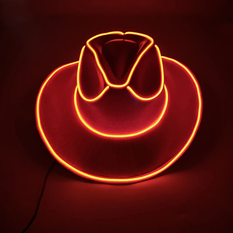 Men and women's EL wire glow hat party supplies glowing jazz hat stage shining caps party hat neon hat fluorescent hat