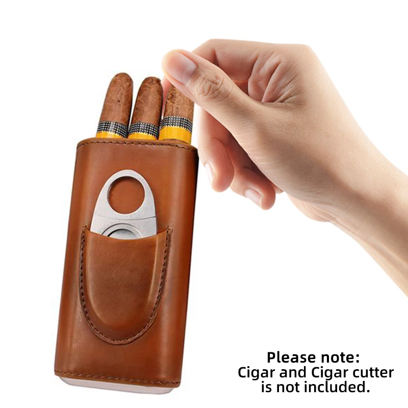 

Portable Leather Cigar Holder, Custom Logo, Humidor, Holiday or Business Gifts, Free Shipping