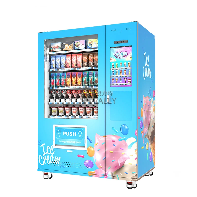 Automatic Frozen Food Ice Cream Meat Touch Screen Vending Machine