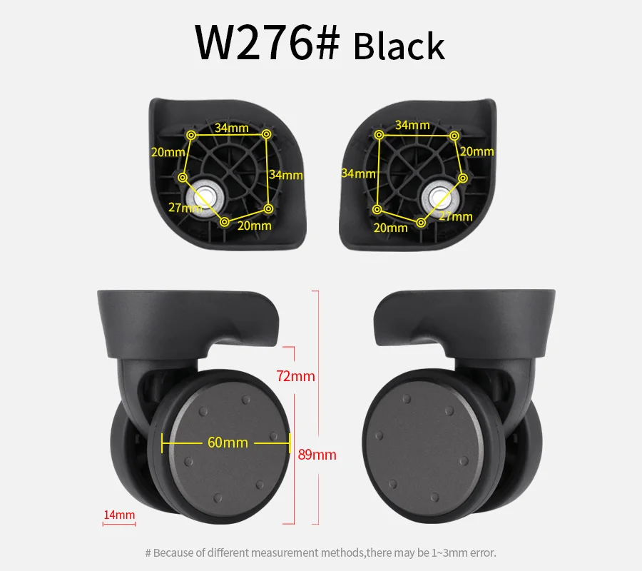 Suitable For 20/24-inch Suitcase Accessories Universal Wheel Xiaomi Suitcase Roller Repair Accessories Replacement Silent Pulley
