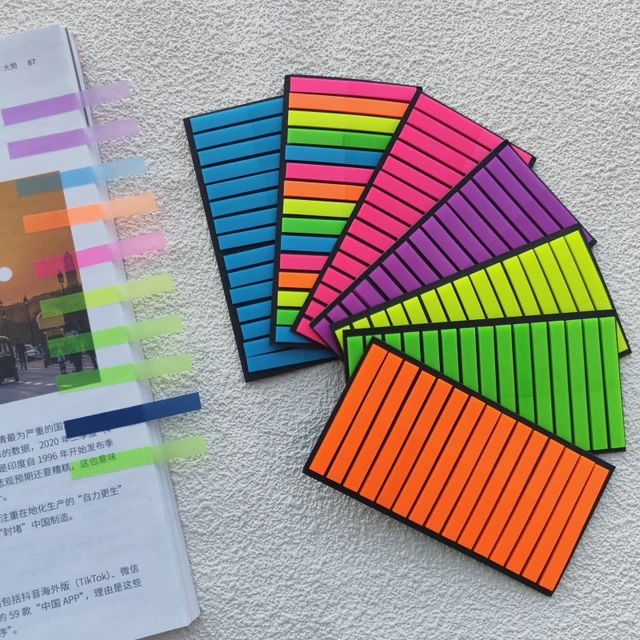 2100 Sheets Transparent Sticky Notes Self-Adhesive BookMarker Annotation Reading Book Clear Tab Kawaii Cute Stationery 4