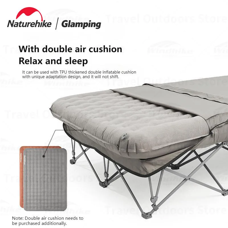Naturehike-cama doble plegable para exteriores, tienda de campaña,  portátil, inflable, doble, ancha, para campamento, senderismo