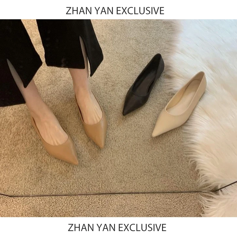 

Женские летние туфли, женские элегантные мягкие повседневные кроссовки с острым носком, на низком каблуке, с закрытым носком, 2024