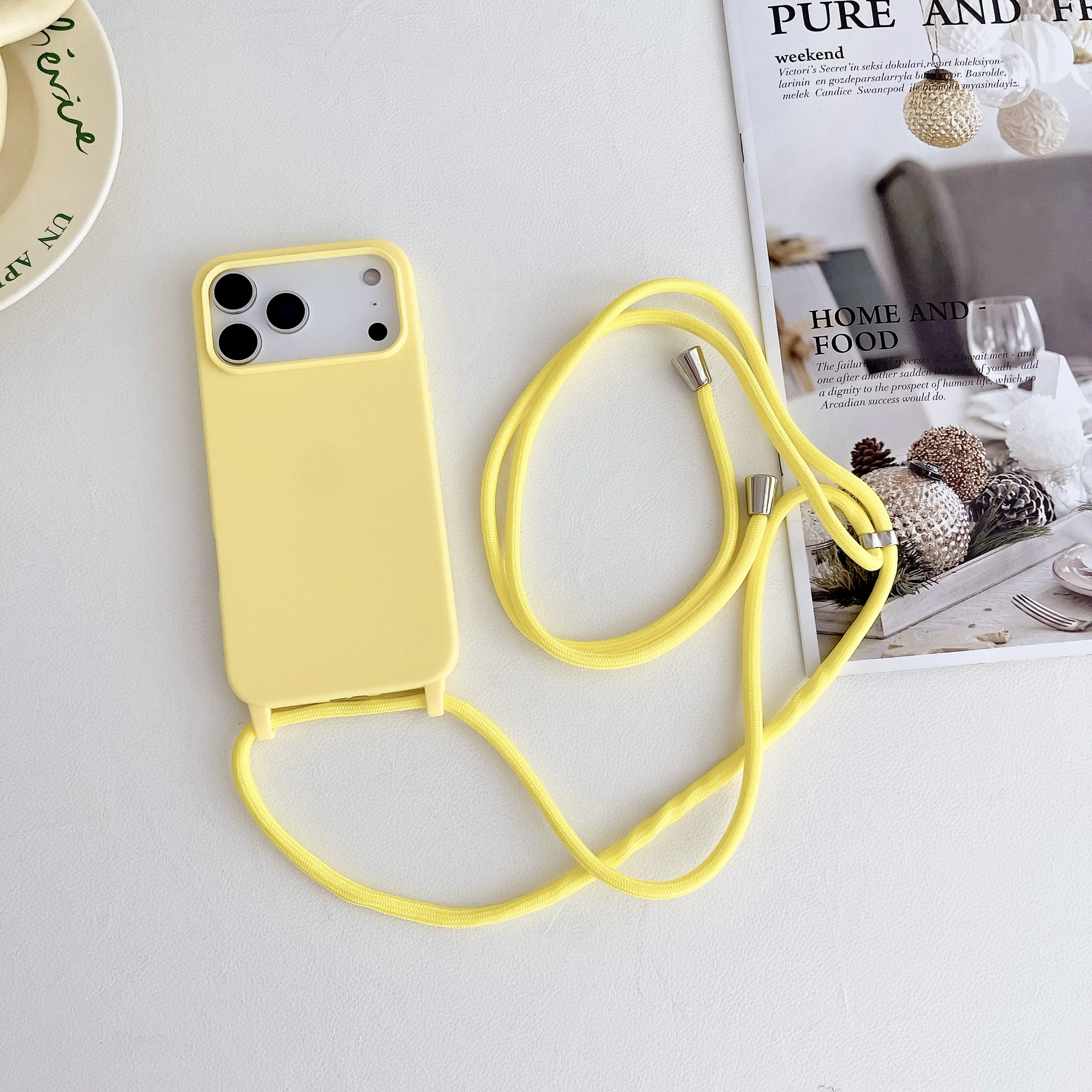 Crossbody Lanyard Cord Silicone Phone Case with Necklace Strap