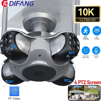 DIFANG 10K 20MP Four Screen WiFi Security Camera Wireless CCTV Auto Tracking Smart Four Lens PTZ Surveillance Cam FFVIDEO 1