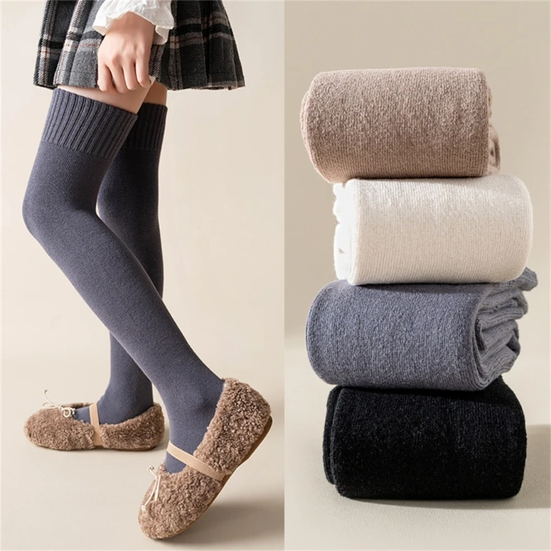 

Children Dress Thigh High Socks for Autumn Thick Stretchy Over The Knee Socks Winter NonSlip Elastic Socks for Kids Girl