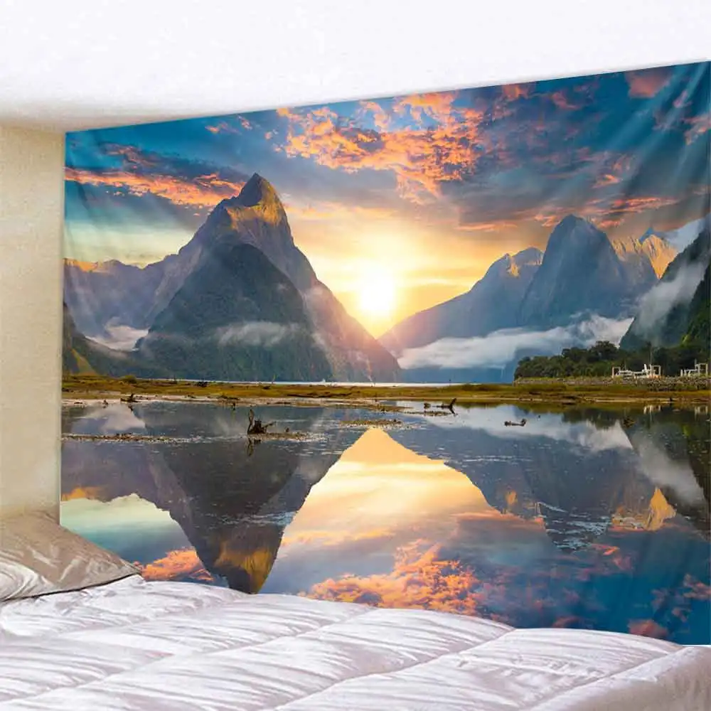 Beautiful Wave Landscape Printed Large Wall Tapestry Wall Hanging Tapestries Art Nature Scenery Bedroom Living Room
