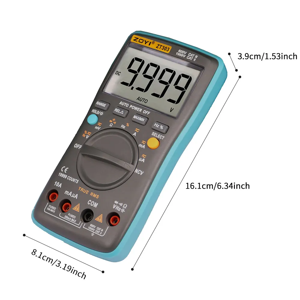Digital Multimeter ZT 301/302/303 True RMS Auto Range Ammeter