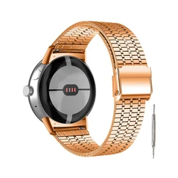 Enhanced Stainless Steel Metal Strap - Elegant Bracelet Loop Band for Pixel watch 2 1 (RG)