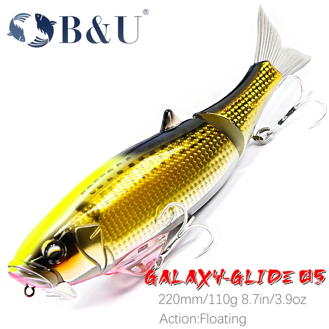 190mm 50g Floating Fishing Lures Triple joint body Glide Swimbaits