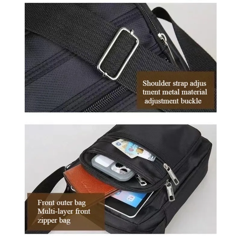 Wasserdichte, lässige, große Schulter-Umhängetasche für Herren, Business-Umhängetasche, Handtasche für Reisen – Detail 12