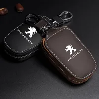 Étui pour clé télécommande de voiture en PU, coque de protection pour porte-clés Peugeot 206 307 308 3008 207 208 407 508 2008 408 4008, accessoires de voiture 1