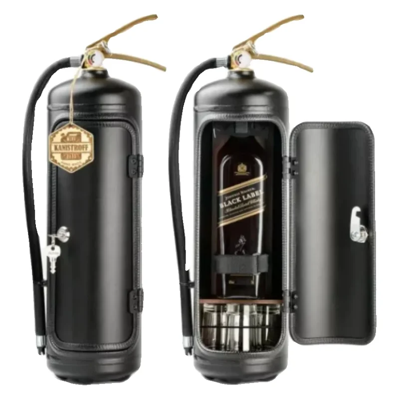 Fire Extinguisher Shape Wine Box Mini Bar Wine Cabinet Champagne Storage Fireman&rsquo;s Gift Decorative Ornament Novelty Item