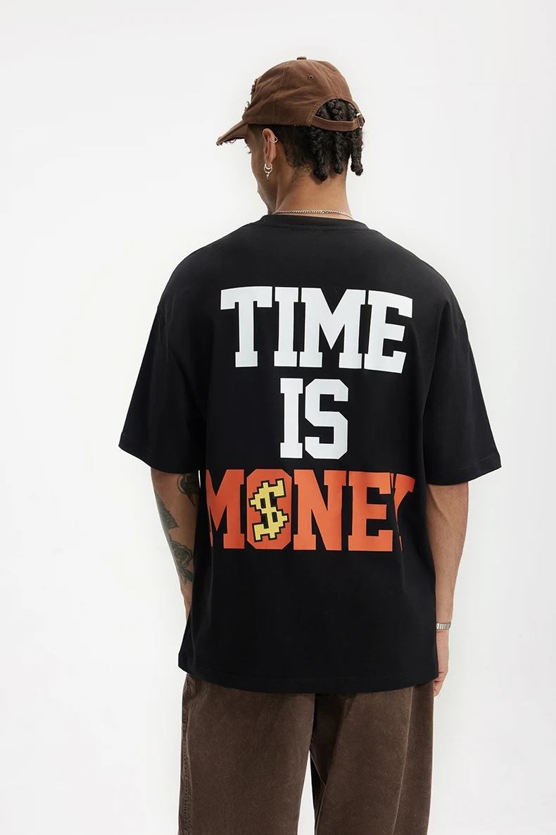 INFLATION Glow-in-the-Dark Doberman Print T-Shirt American Streetwear Loose Fit 100% Cotton Short Sleeve for Men