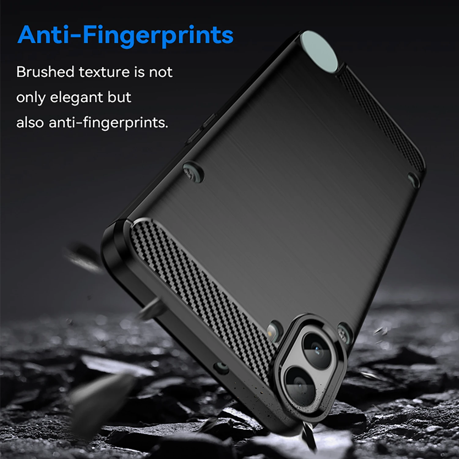 Black Fashion Soft TPU Rubber Phone Cover Case