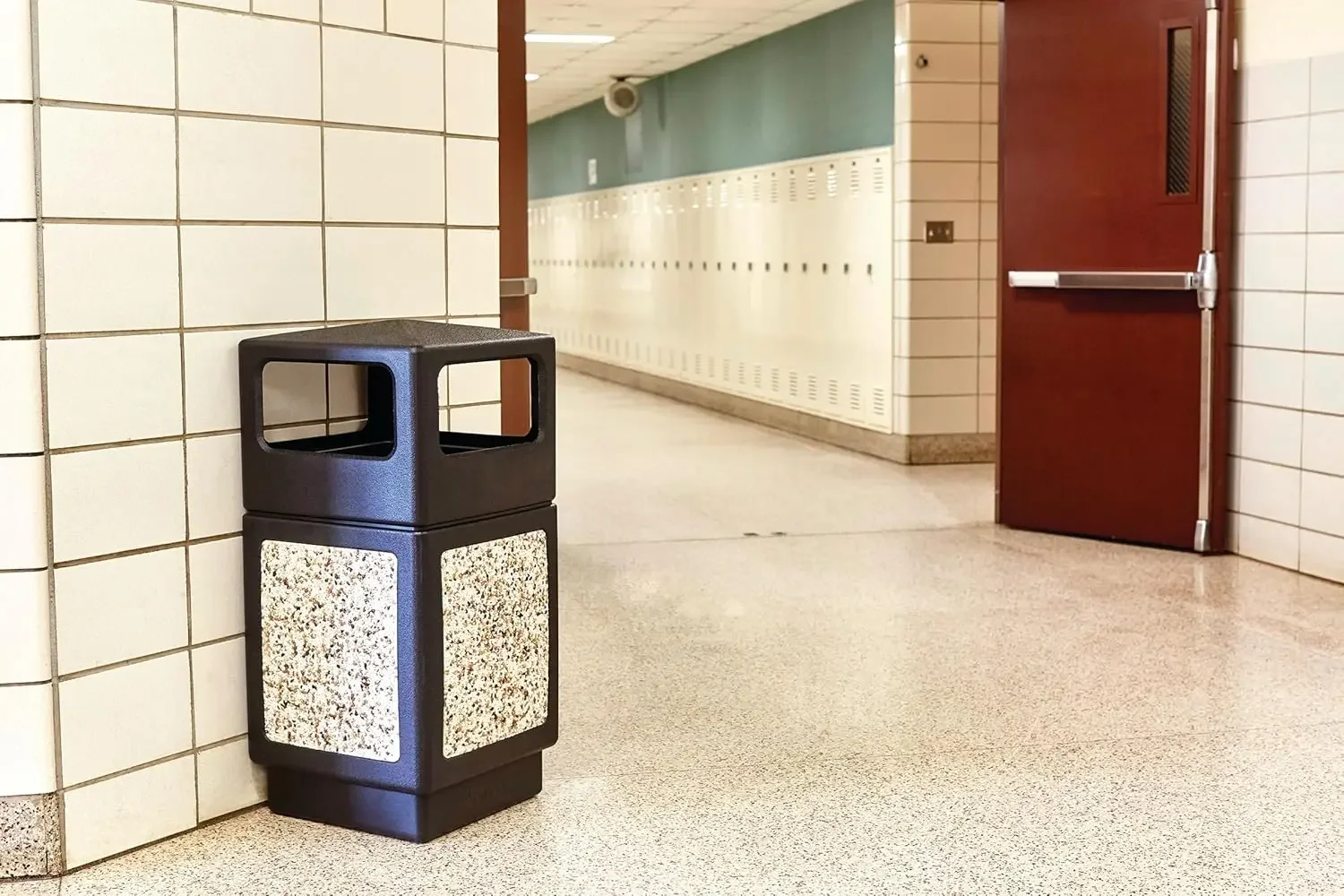 Canmeleon Garbage Can for Indoor and Outdoor Use, Durable & Weather-Resistant Trash Receptacle with Stone Panels, 38 Gallons 6