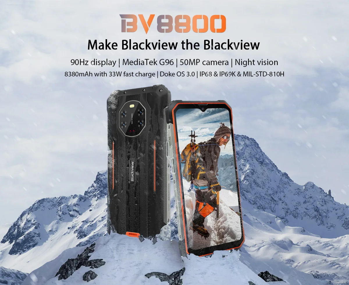 ddr5 ram 2022 BLACKVIEW BV8800 Smartphone 8GB+128GB Helio G96 50MP Camera Mobile Phone 8380mAh 33W Fast Charge 6.58 Inch 90Hz Display ddr5 ram