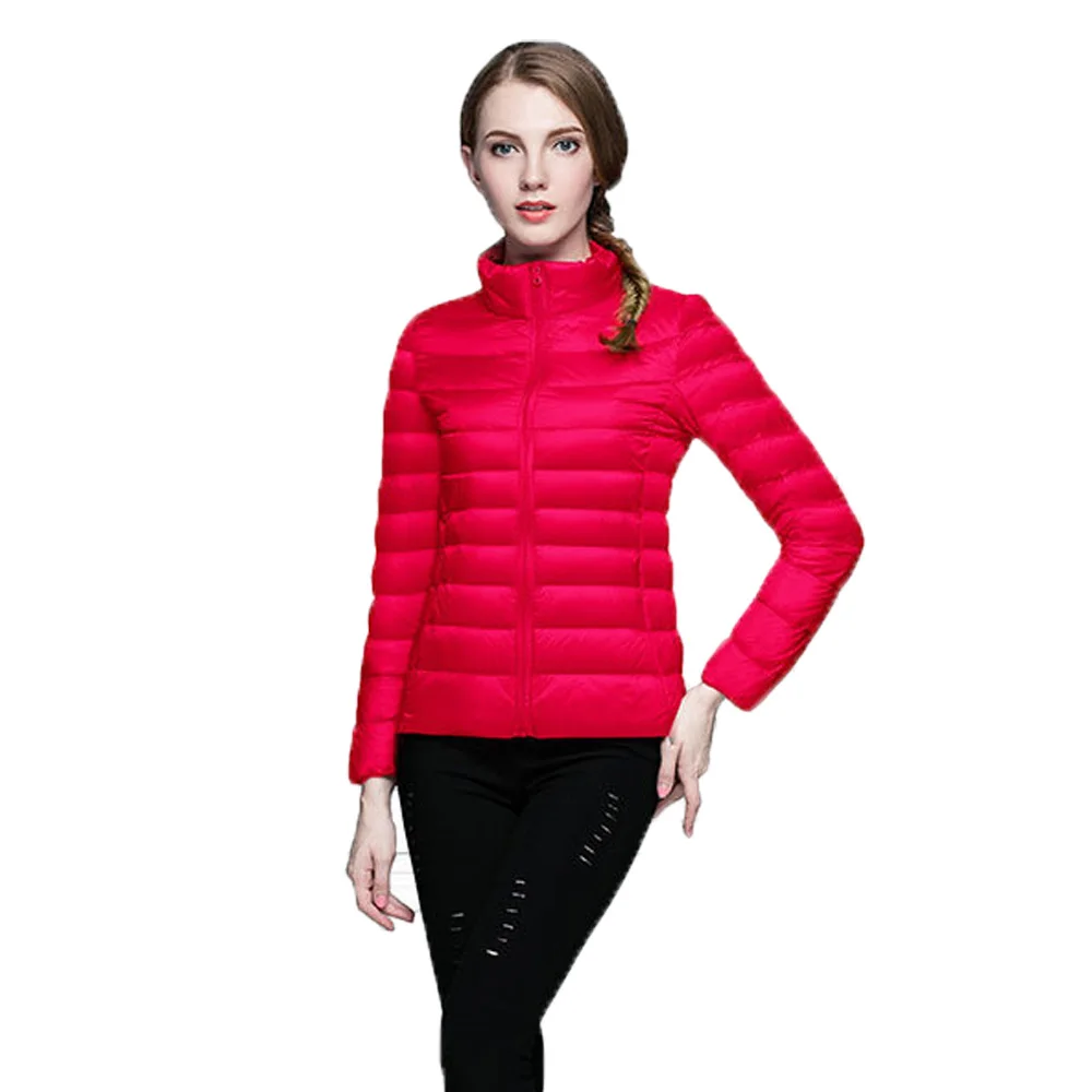 Women's Casual Down Coat 2023 Autumn Winter Ultralight Thin Stand Collar 90% White Duck Down Jacket Warm Portable Puffer Coats