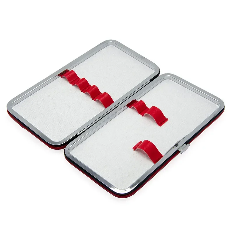 NAGARAKU Eyelashes Tweezers Storage Professional Eyelash Extension Tweezers Case Makeup Tools PU Leather Pink Red Color 5