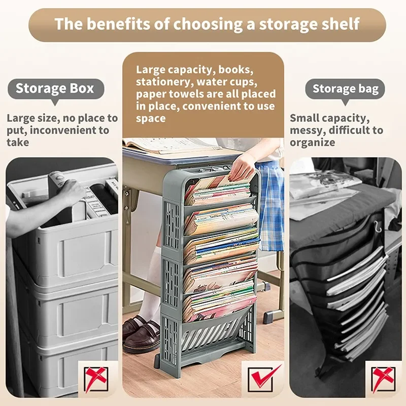 Office Documents Stationery Rack Multifunctional Storage Rack Living Room Magazine Books Newspaper Shelving Clamp