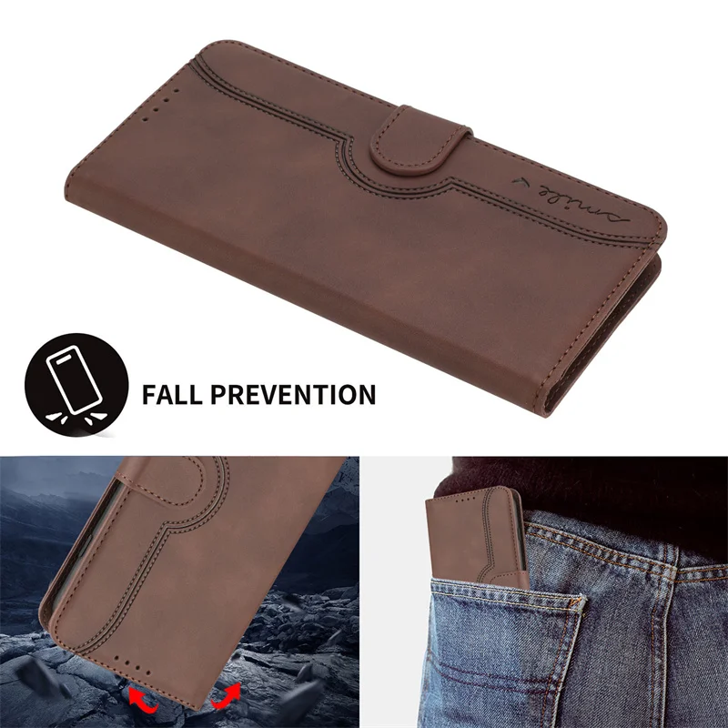 Leather Flip Phone Case - Solid Color with Magnetic Closure