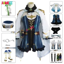 Anime Genshin Impact Sucrose Cosplay Costume Saccharose  Wigs Shoes Suit Dress Uniform Halloween Party Outfit for Women Full Set