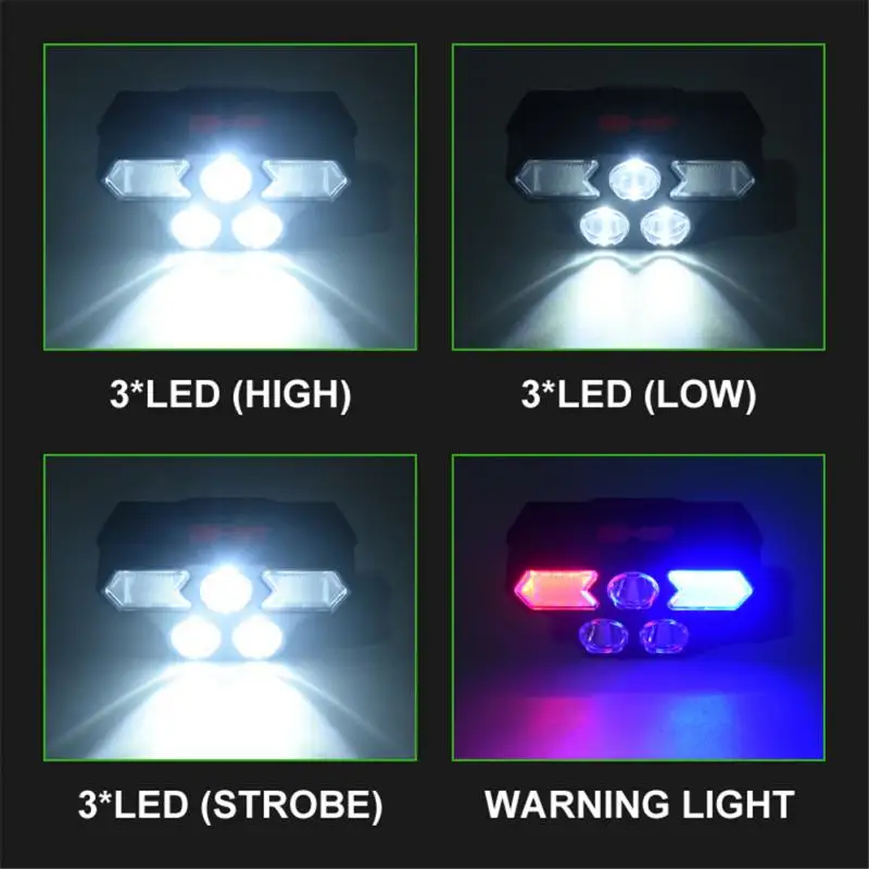 Camping Lantern 4 Modes Adjustable Household Kitchen Accessories Head-mounted Flashlight Night Fishing 5led Accessories Tools