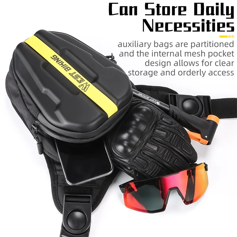 WEST BIKING Men's Motorcycle Leg Bag Camping Leisure Waist Bag Waist Bag Travel Hiking Mountaineering Outdoor Pocket Waterproof