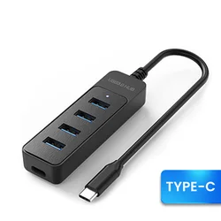 High-Speed 4-Port USB 3.0 Hub with Type-C and Power Adapter (Type c usb3.0)