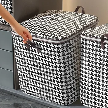 1Pcs Foldable Clothes Organizer Clothes Storage Bags Large Capacity Quilt Moving Box Tote Bag Dustproof Home
