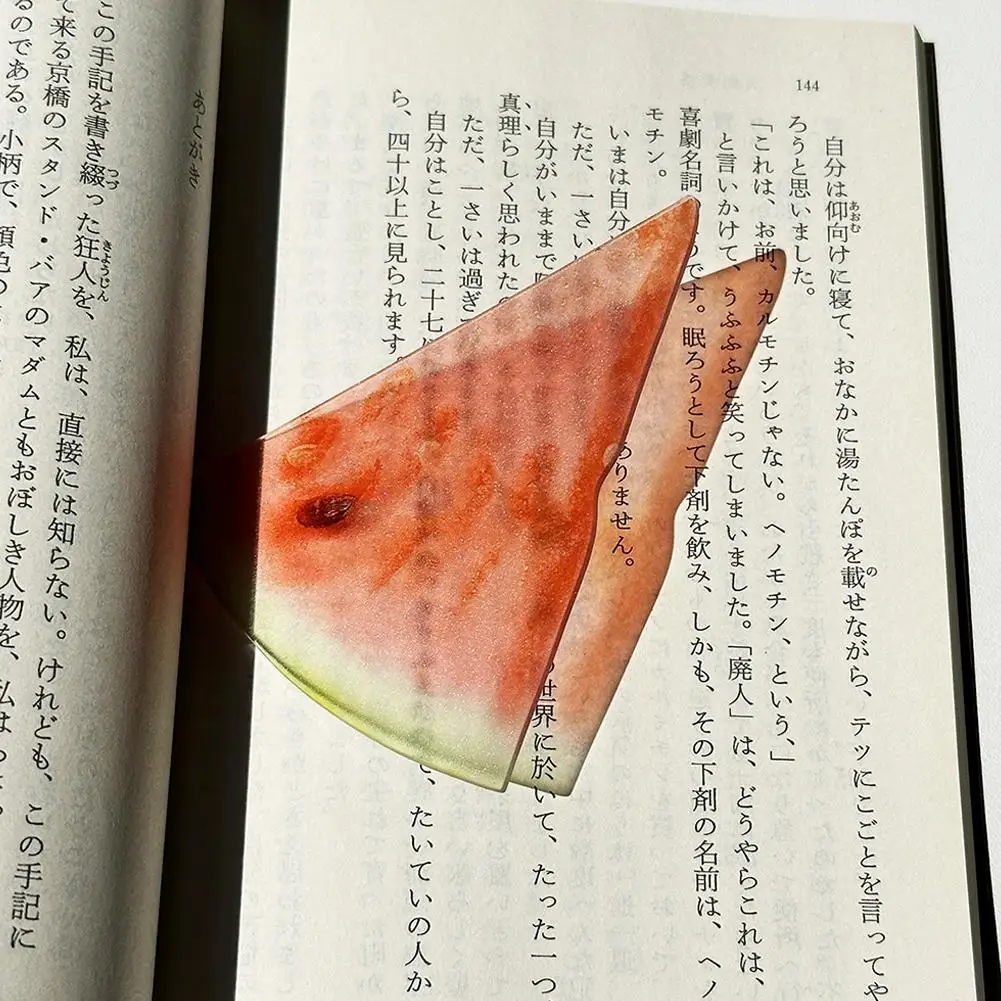 과일 모양의 아크릴 북마크 과일 반투명 학생 독서용 고품질 북마크 책벌레를 위한 창의적인 생일 선물