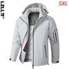 Winter Men Outdoor Windproof Sport Jackets Coats Man Loose Casual Detachable Hat Jacket Male Jogger Streetwear Windbreaker Parka 1