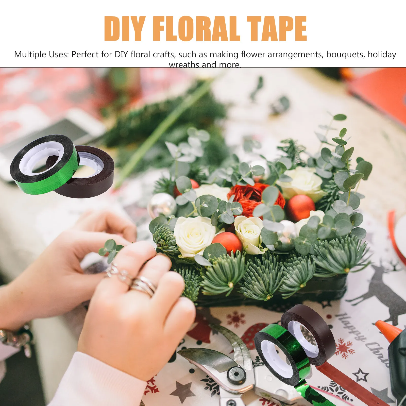 20Pcs DIY 꽃꽂이를위한 꽃 장식 테이프 줄기 포장 공예 용품 꽃다발 만들기 파티 웨딩 장식