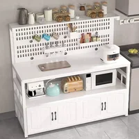 Modern Creative Kitchen Cabinets with Perforated Board Multifunctional Food Preparation Table Integrated Kitchen Storage Cabinet 1
