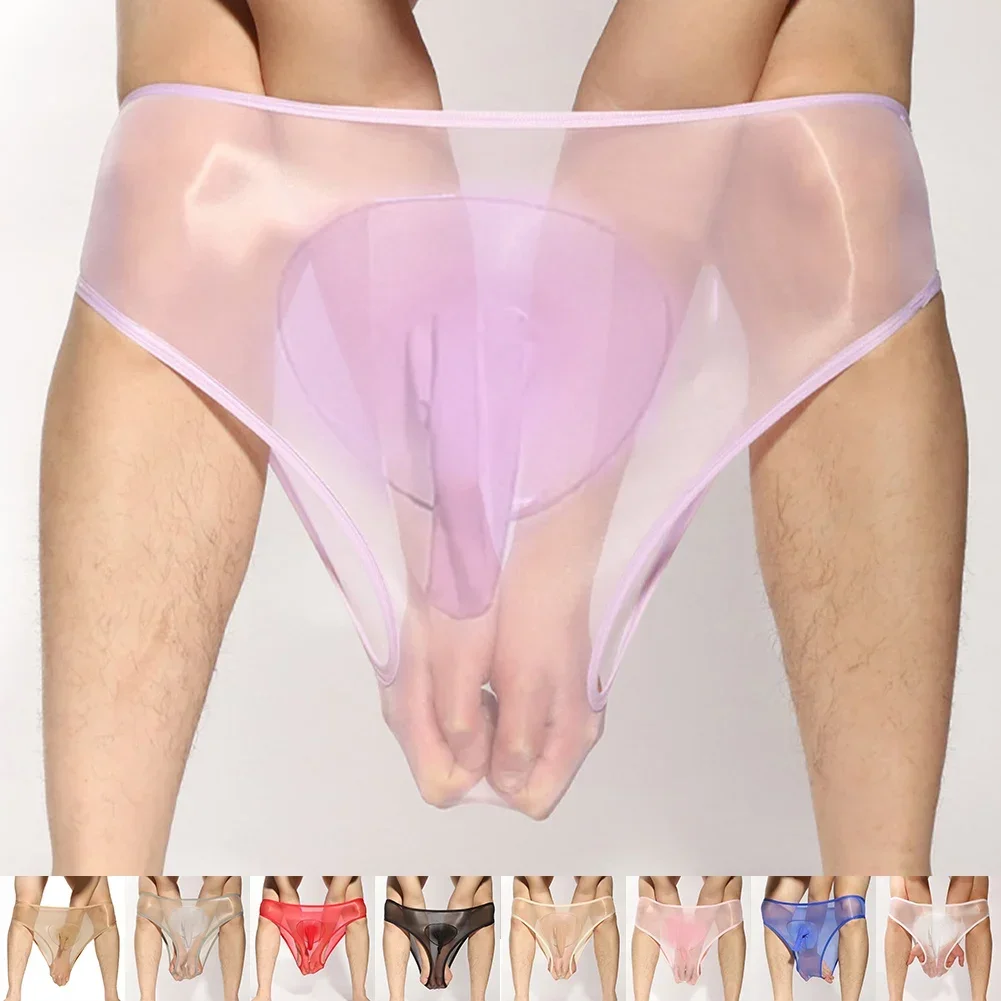 Mens Sexy Underwear Sheer Seamless See Through Brief Stretch Pouch Sheath Panties Shorts Tanga Slip Male Inmitate Lingerie men underwear
