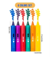 6 colors Set Washable Bath Crayons Coloful Drawing in the Tub Easy Clean Pens for Kids Colorful for Fun Art Toy Supply 1