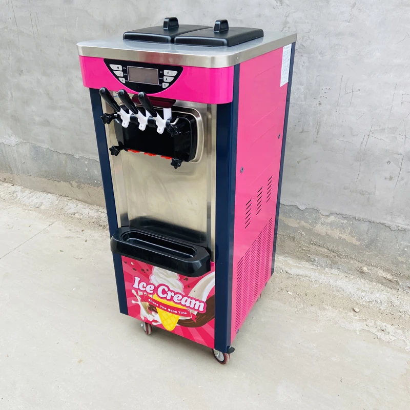 

Commercial Automatic Ice Cream Machine 2100W Three-Color Vertical IceCream MachineIntelligent Sweetener IceCreamMachine