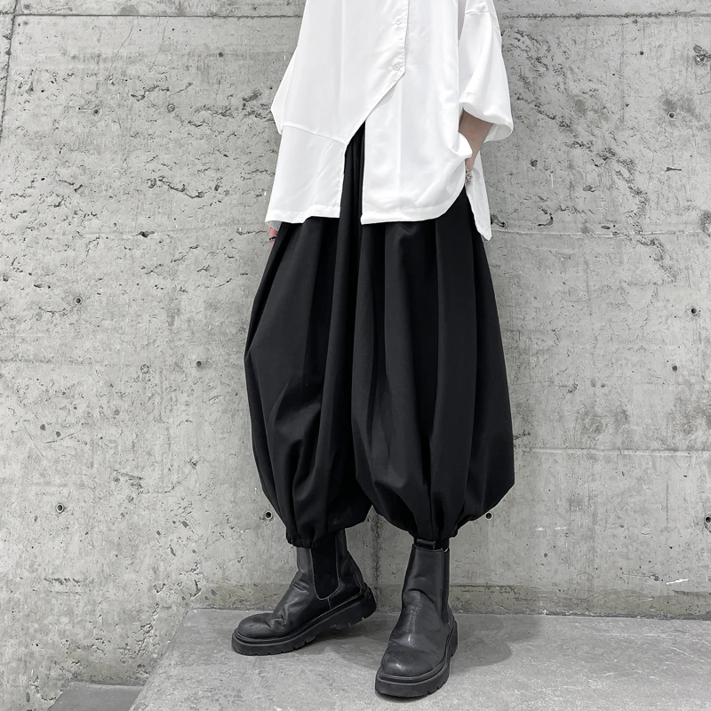 Casual Pants for Men High Street Elastic Waist Harem Pants Male Black Large Size 6XL Wide Leg Bloomers Trousers Streetwear 5